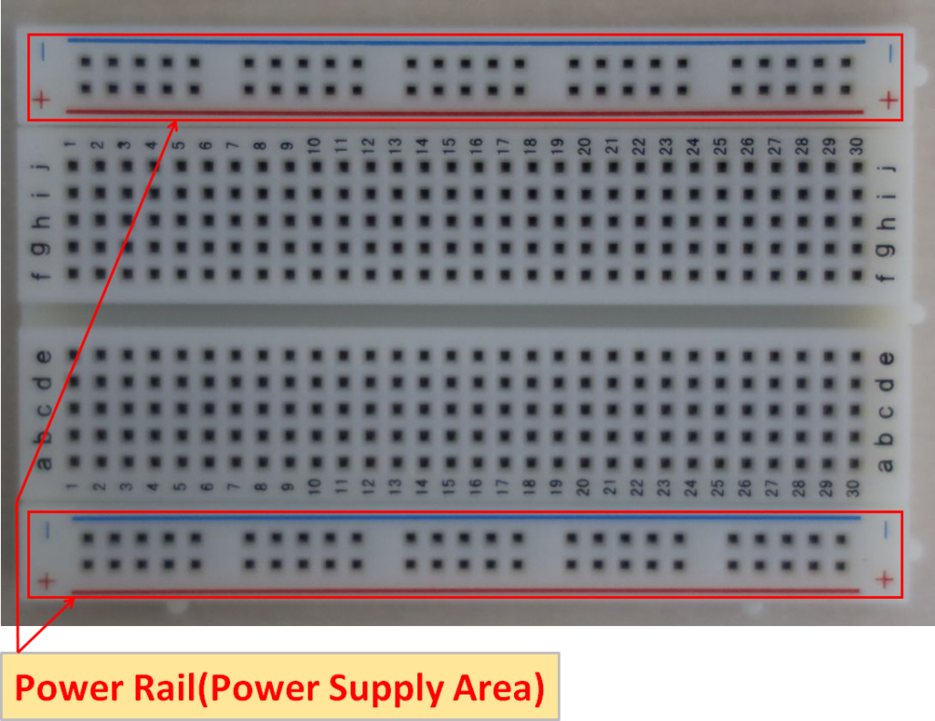 Breadboard Power rail(Power supply area)